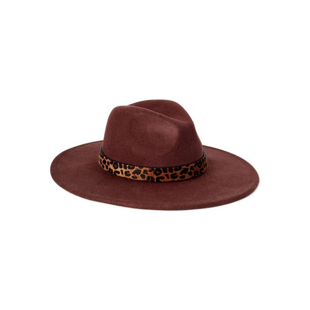 Scoop Adult Female Faux Leopard Print Fedora | Walmart (US)
