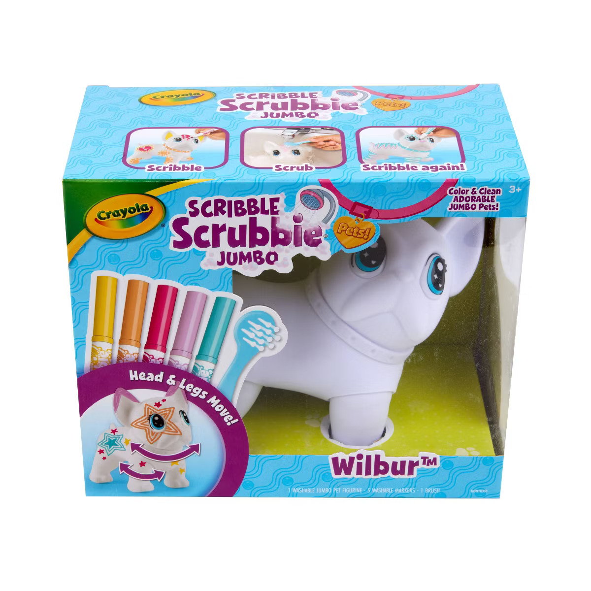 Crayola Scribble Scrubbie Jumbo Pet: Washable Art Kit with Markers & Brush for Kids 3+ | Target