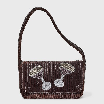 Embellished Espresso Martini Flap Shoulder Bag - A New Day™ Brown | Target