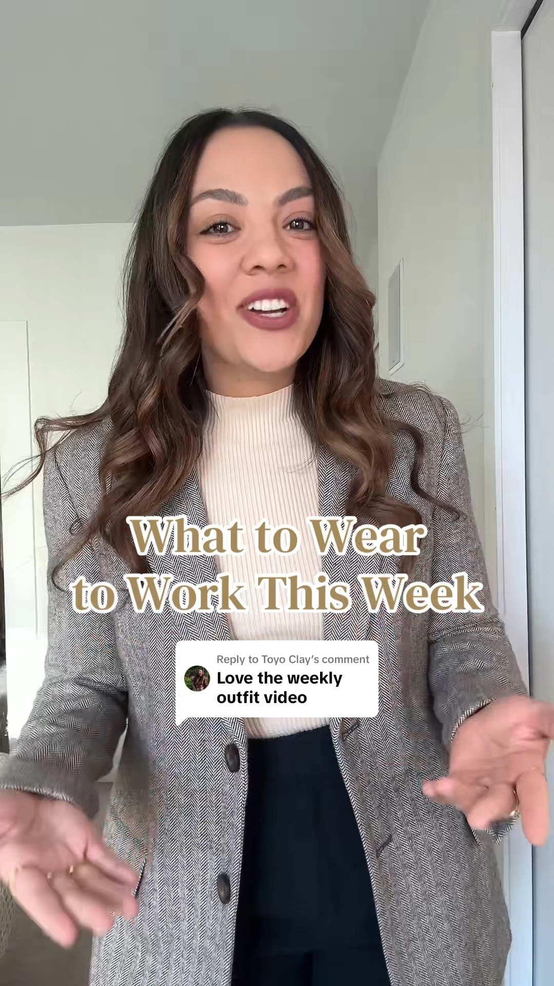 What you are going to wear to work this week!

Monday:
-Aritzia high rise black tailored pants, I have a size 10. 
-Creak mockneck top, similar linked. 
-Reformation tweed blazer, I have a large. 
-Poppy Barley black Mary Jane flats. 
-Madewell black leather bucket tote bag. 

Tuesday:
-Zara tan suede cropped jacket, I have a large. 
-Aritzia cream knitted midi dress, similar linked. 
-Tan boots, similar linked. 

Wednesday:
-Brown cropped pants, similar linked. 
-Gap cream mockneck sweater, I have a large. 
-Zara cow print pointed flats. 
-Coach brown suede tote bag. 

Thursday:
-Aritzia pleated midi skirt, I have a medium. 
-Poppy Barley black leather knee-high boots. 
-Black mockneck top, similar linked. 
-Quince silver and black studded belt. 

Friday:
-Aritzia beige tailored trousers, I have a size 10.
-Aritzia black and brass belt.
-Abercrombie white T-shirt, I have a size medium.
-Sézane black cardigan, I have a size large.
-Black kitten heels, similar linked. 


#LTKstyletip #LTKworkwear #LTKcanada