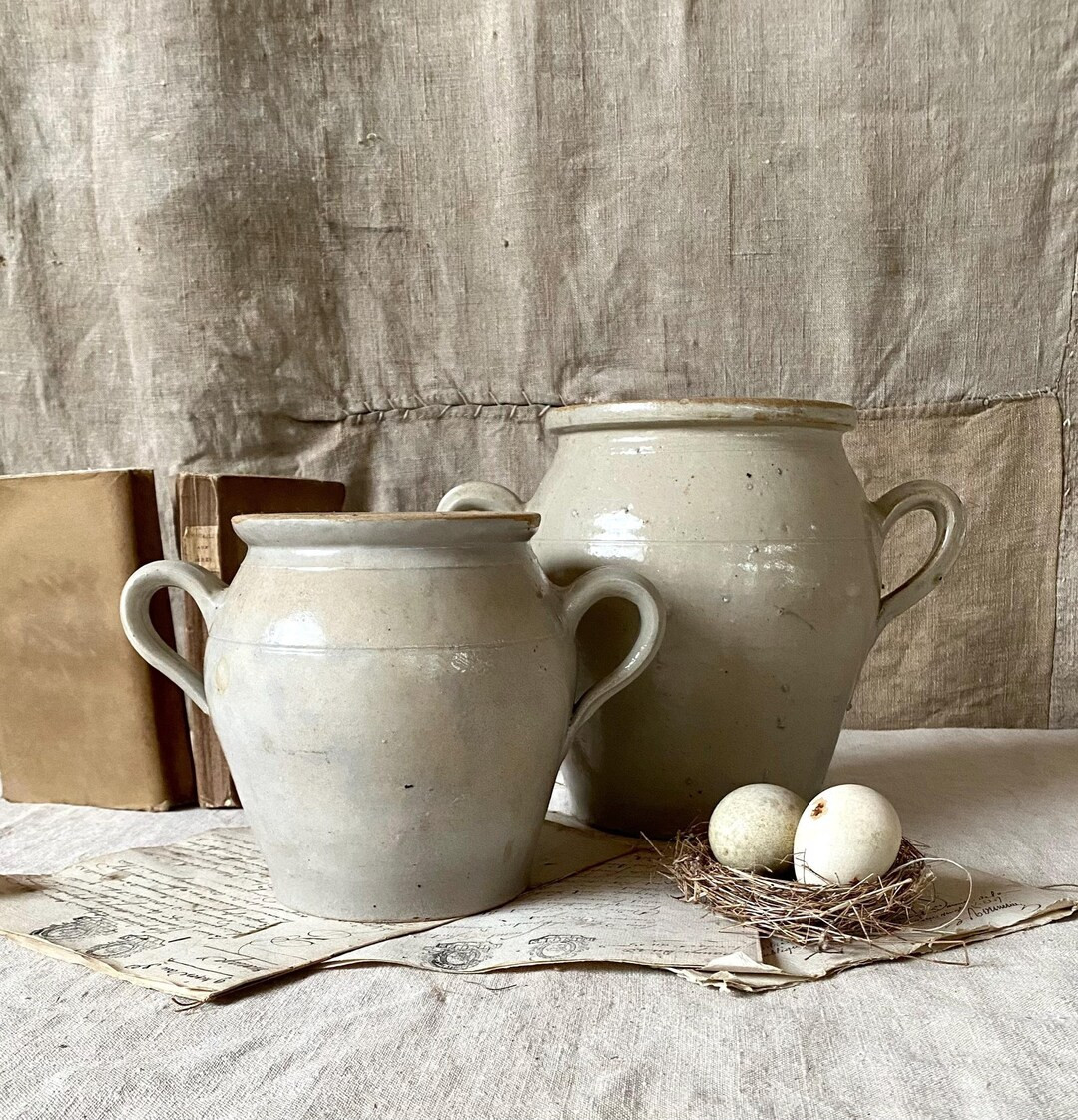 Antique French Two Pots in Glazed Stoneware. Pots of Conservation. Preserving Jar. Confit Pot. Ki... | Etsy (US)
