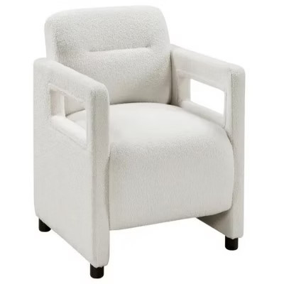 30"Accent Chair Beige Seat Cushion Boucle Upholstery Plywood Frame 1pc Armchair | Target