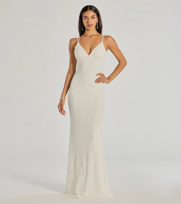 Danni Lace-Up Beaded Lace Mermaid Dress | Windsor Stores