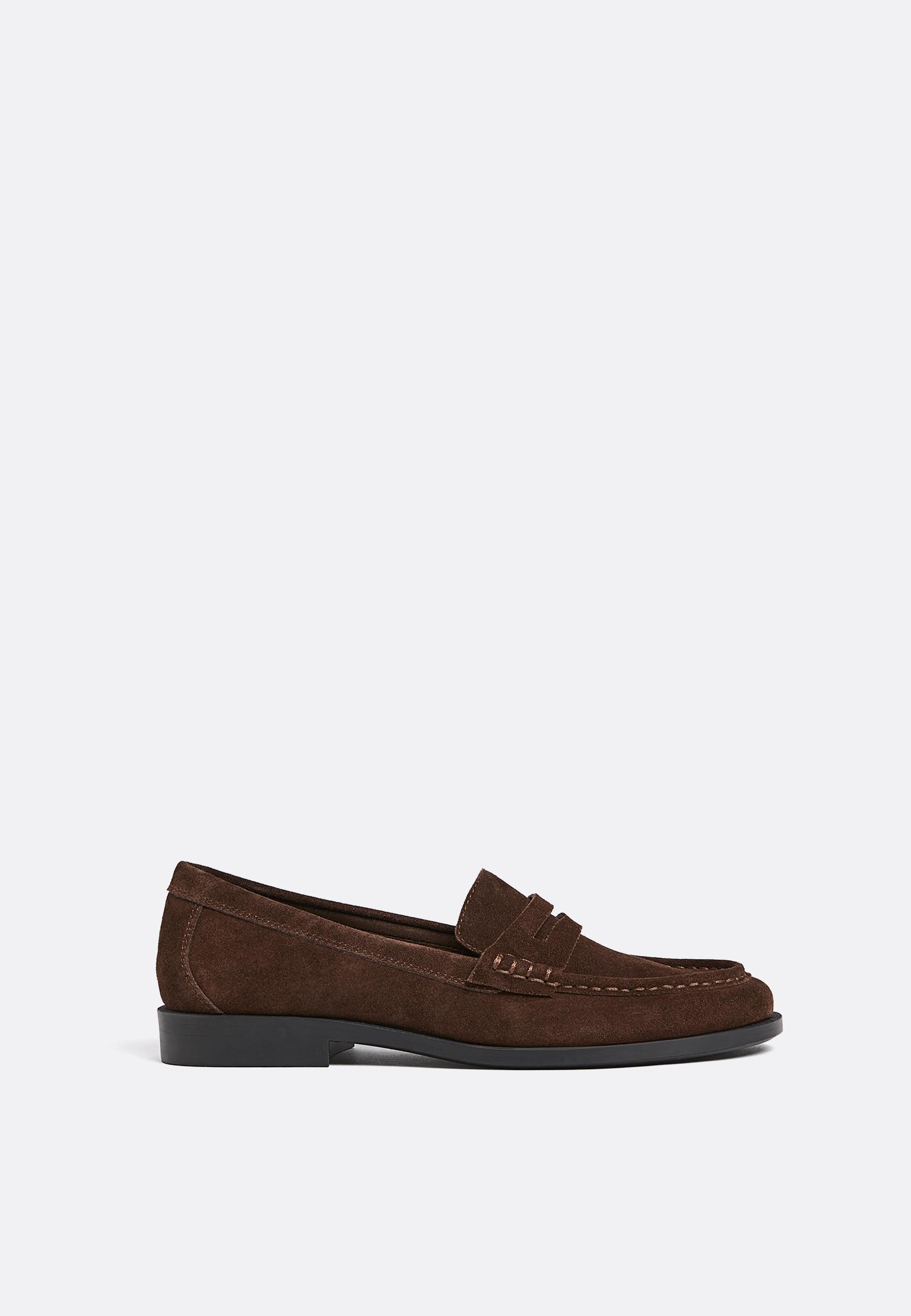 Leather moccasin with thin sole - Women's Leather | Stradivarius France | Stradivarius (FR)
