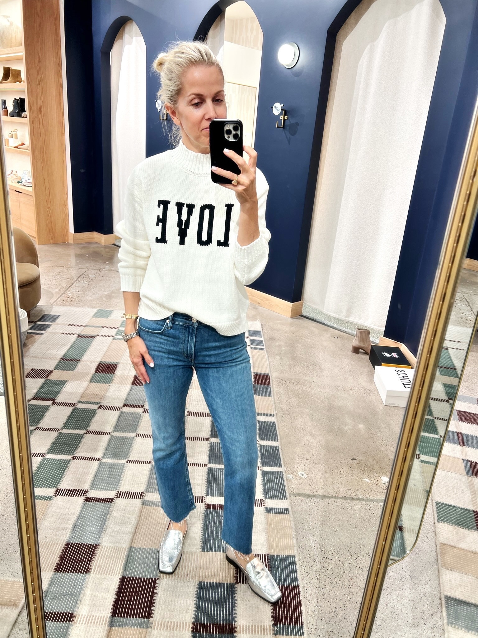 Fall Evereve finds: fun Love sweater , cropped flare jeans, and silver metallic flats- all the rage this season! Everything TTS.






Teacher outfit 
Tennis sweater


#LTKshoecrush #LTKSeasonal #LTKstyletip