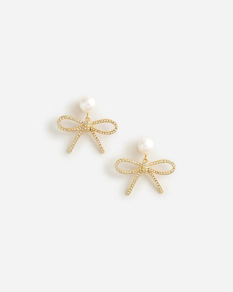 Freshwater pearl bow earrings | J. Crew US
