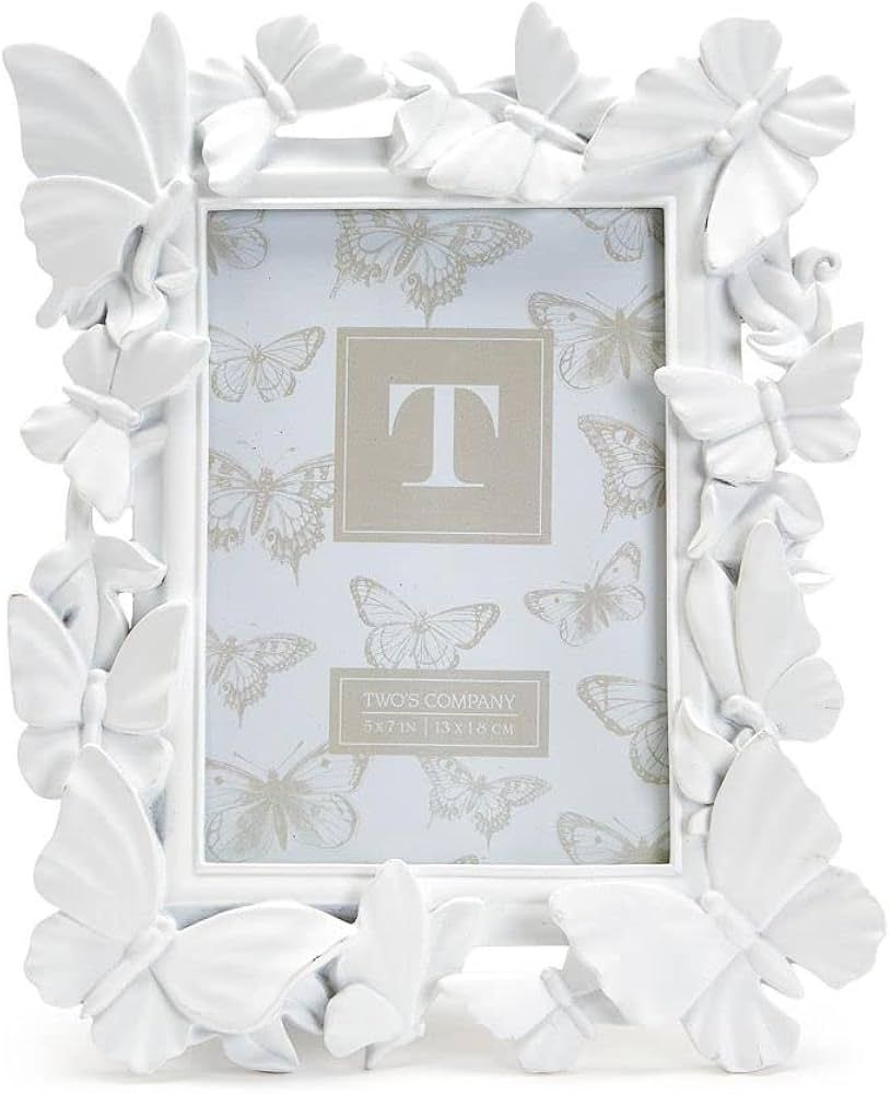Two's Company White Butterfly 5X7 Photo Frame | Amazon (US)