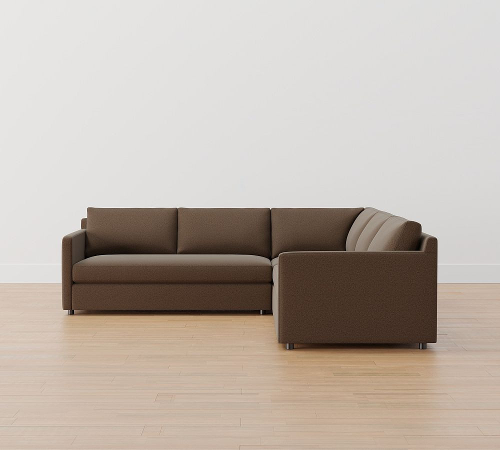 Pacifica Square Arm Upholstered 3-Piece L-Shaped Sectional | Pottery Barn (US)