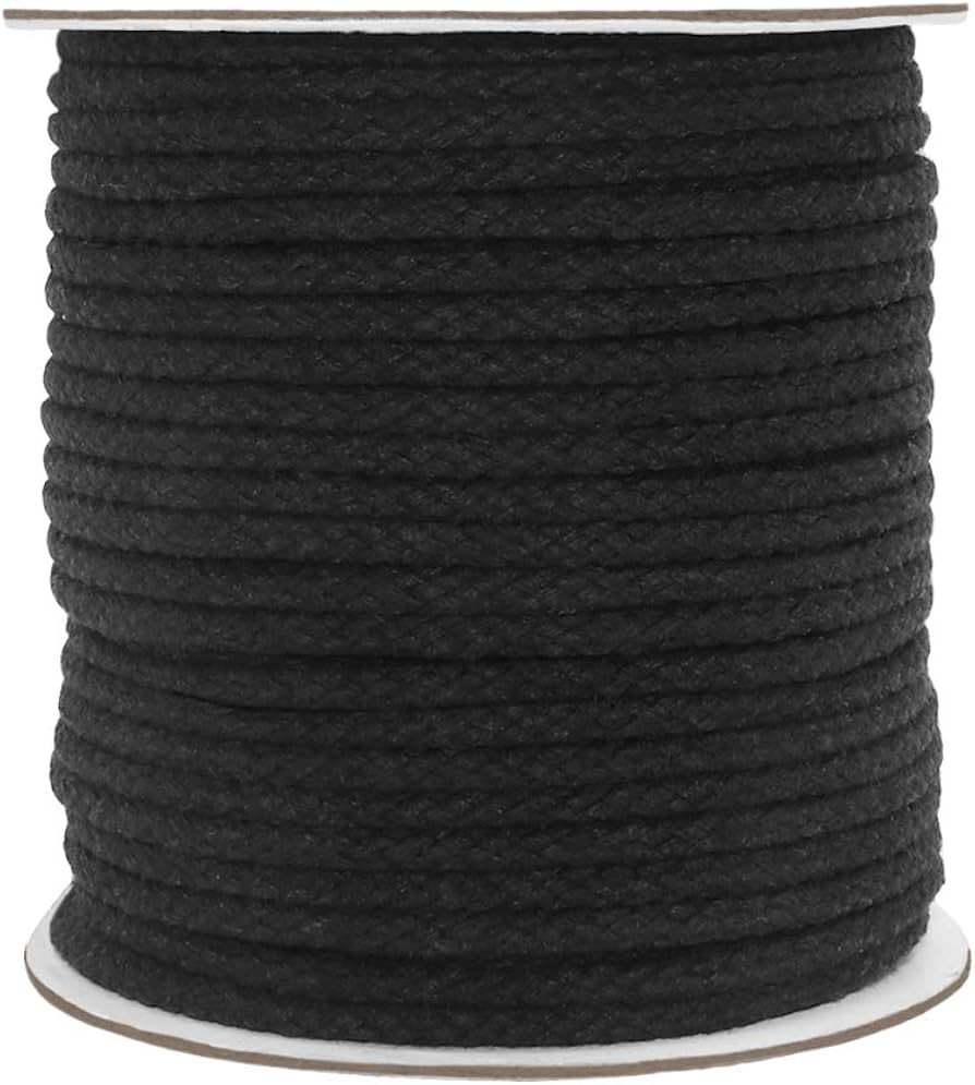 Tenn Well Black Macrame Cord, 165 Feet 5mm Wide Braided Cotton Rope for Macrame Plant Hangers, Wa... | Amazon (US)