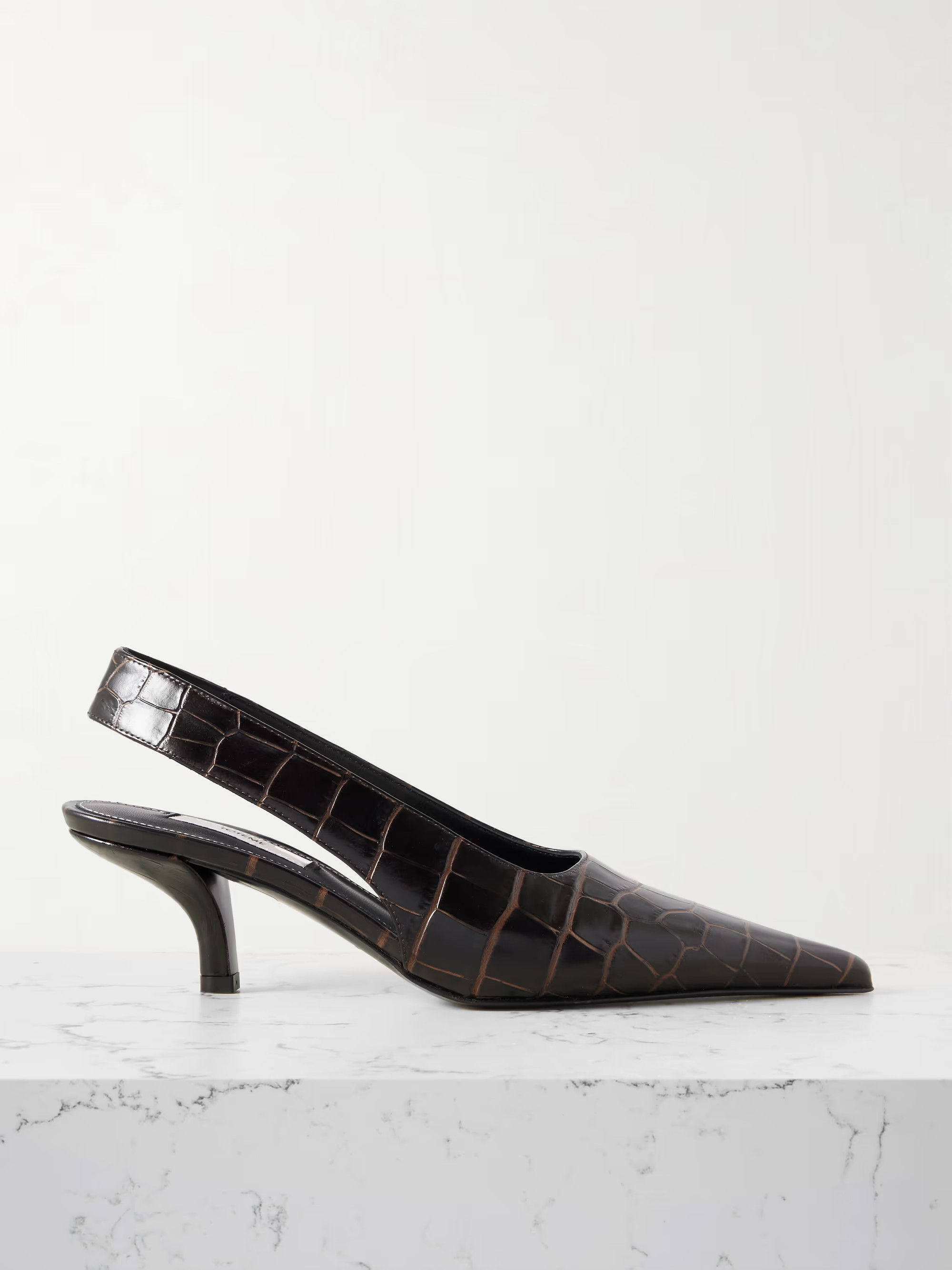 Croc-effect leather slingback pumps | NET-A-PORTER APAC