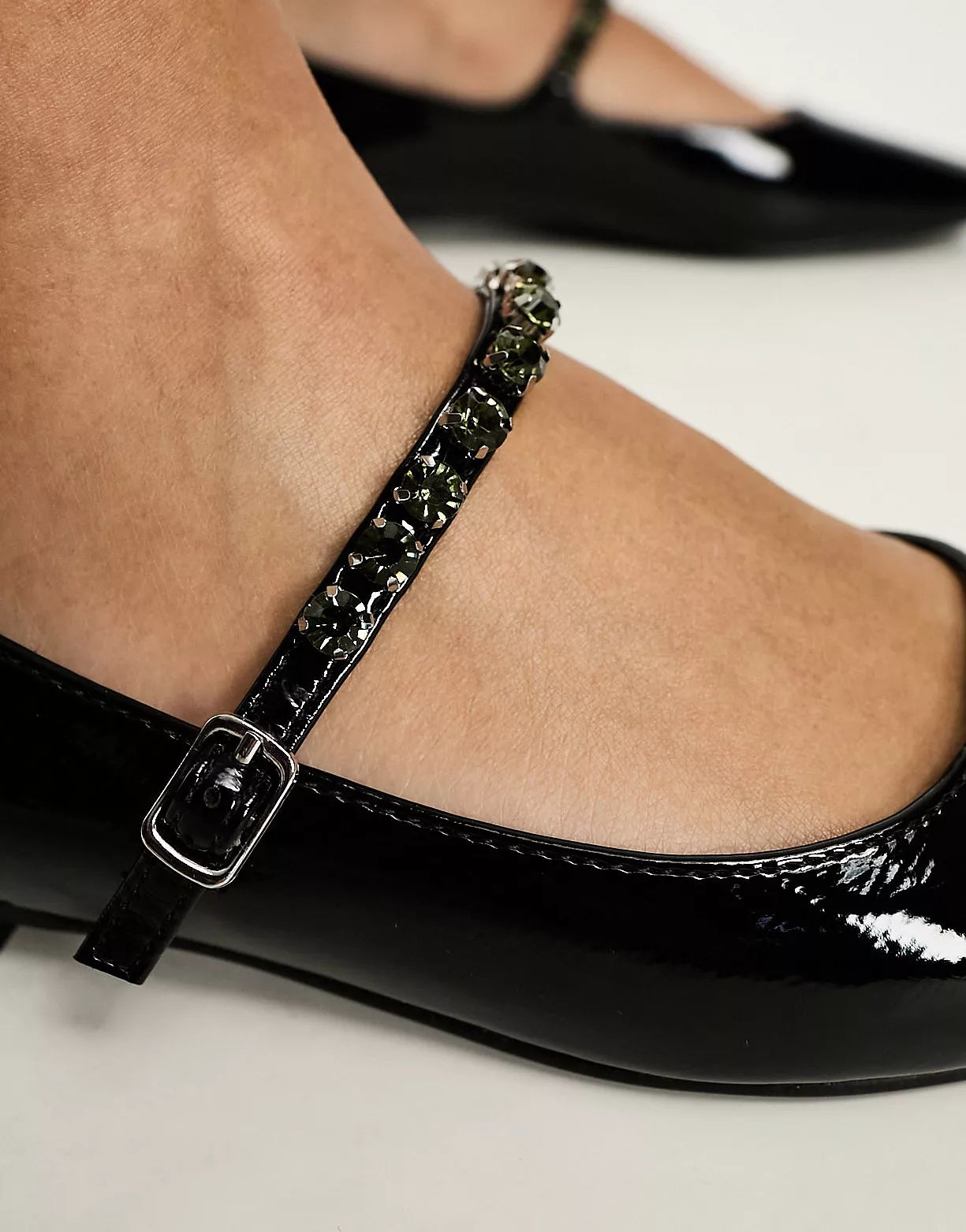 Glamorous Wide Fit embellished strap mary janes in black patent | ASOS (Global)