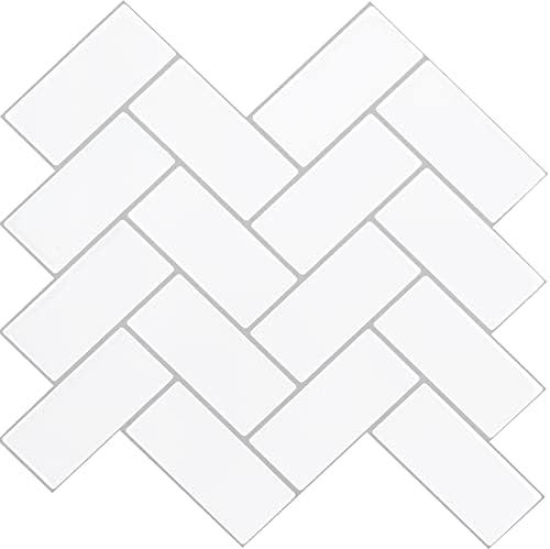 STICKGOO Thicker Design Peel and Stick Backsplash Tile, 12”×12” Herringbone Stick on Wall Ti... | Amazon (US)