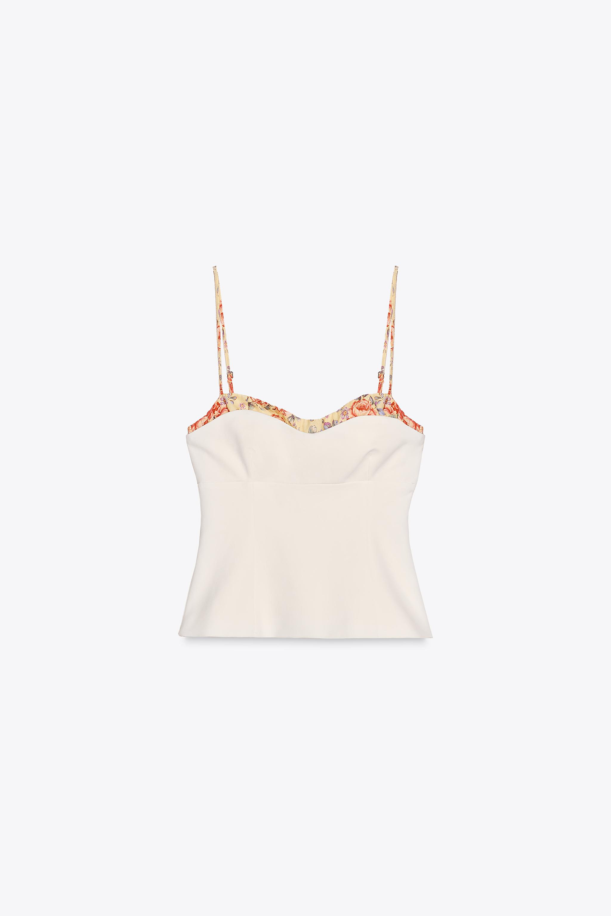 PRINTED STRETCH MIXED TOP | Zara US