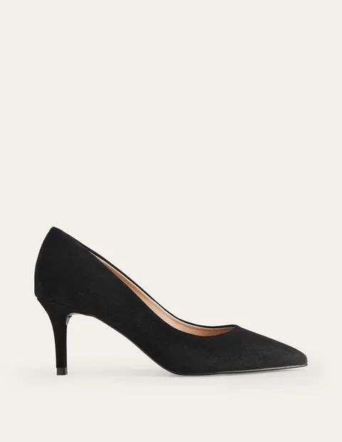 Lara Mid-Heeled Court Shoes - Black | Boden (UK & IE)