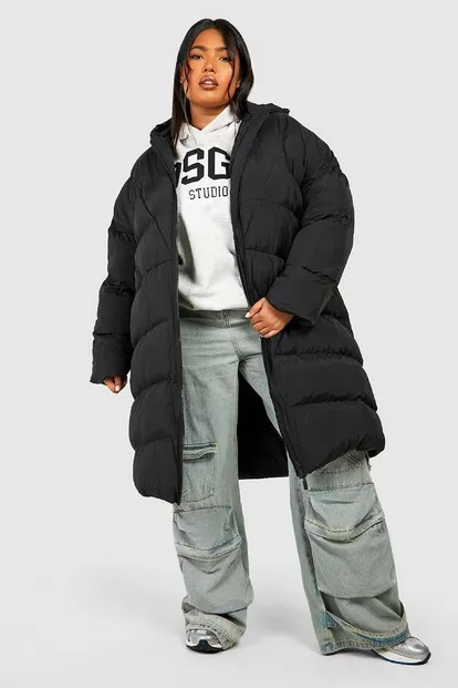 Plus Maxi Quilt Detail Puffer Jacket | Boohoo.com (UK & IE)