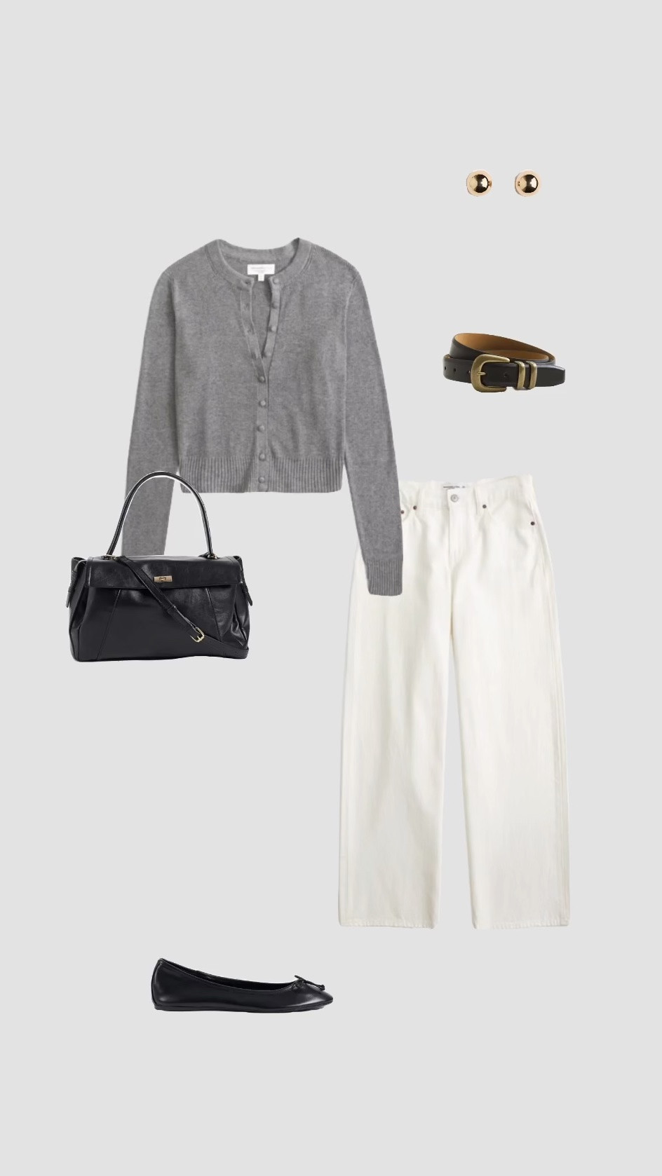 Grey Knit Cardigan, Off White Low Rise Straight Leg Jeans & Black Ballet Flats Autumn Transitional Outfit  🤍

• women’s uk 2026 casual outfit short leg length long leg lengths tall petite jean outfits denim outfit fall fashion autumn outfit ideas pub uk college outfits university outfit work outfit classic outfits everyday outfit •

#LTKuk #LTKautumn #LTKjeans