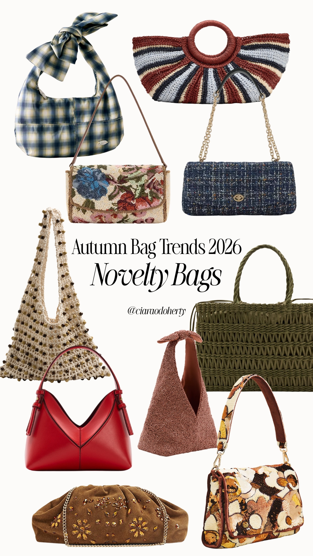 Autumn Bag Trends 2026: Novelty Bags. Think beaded, checkered, stripes, fun colours and patterns

#LTKFashionMonth #LTKbag #LTKautumn