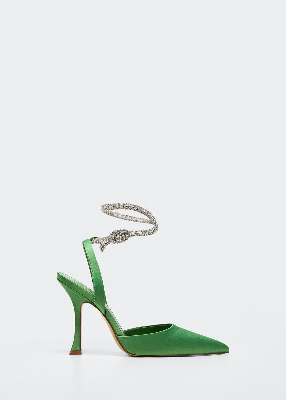 Satin ankle strap shoes -  Women | Mango USA | MANGO (US)