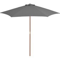 Outdoor Parasol with Wooden Pole 270 cm Anthracite | ManoMano UK