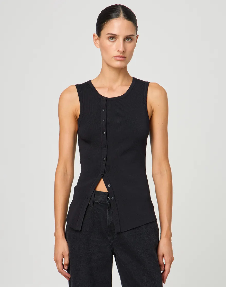 Asymmetrical Button Up Knit Top | Glassons (Australia)