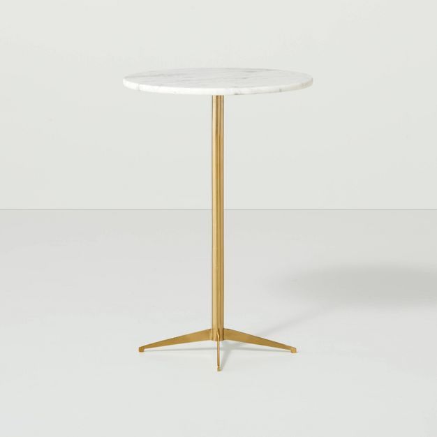 Marble Top Accent Table Brass/White - Hearth &#38; Hand&#8482; with Magnolia | Target