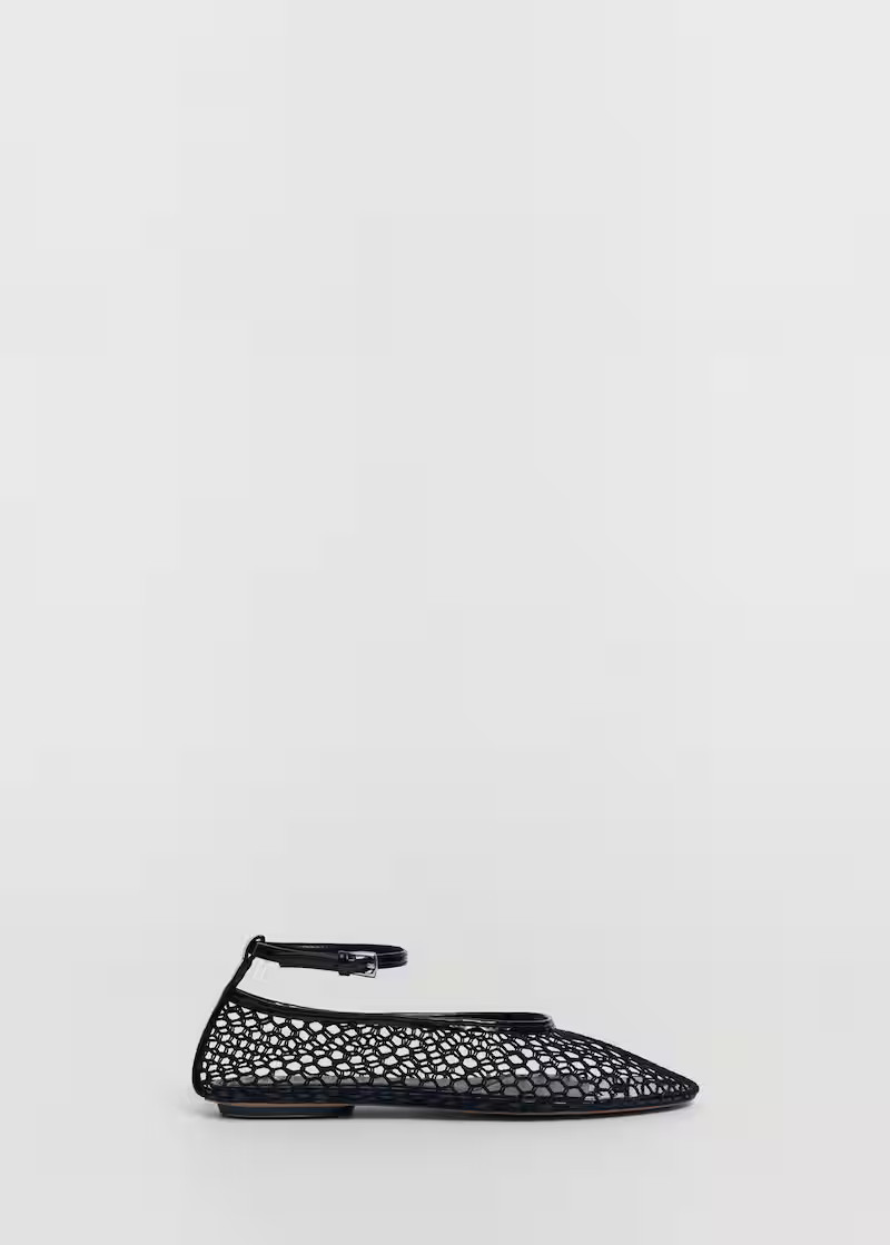 Ballerinas with mesh bracelet -  Women | Mango United Kingdom | MANGO (UK)