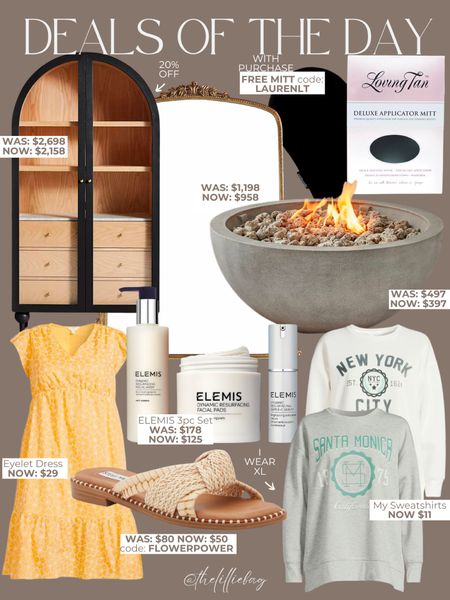 Deals of the day!✨
- FREE self tan Mitt with purchase code: LAURENLT
- QVC skin care deals on ELEMIS
- Anthropologie home up to 30% off
- Walmart flash deals on fashion and home 
- DSW up to $60 off using code: FLOWERPOWER 

spring outfit. Summer outfit. Home. Fire pit. Sandals. 

#LTKfindsunder100 #LTKstyletip #LTKsalealert