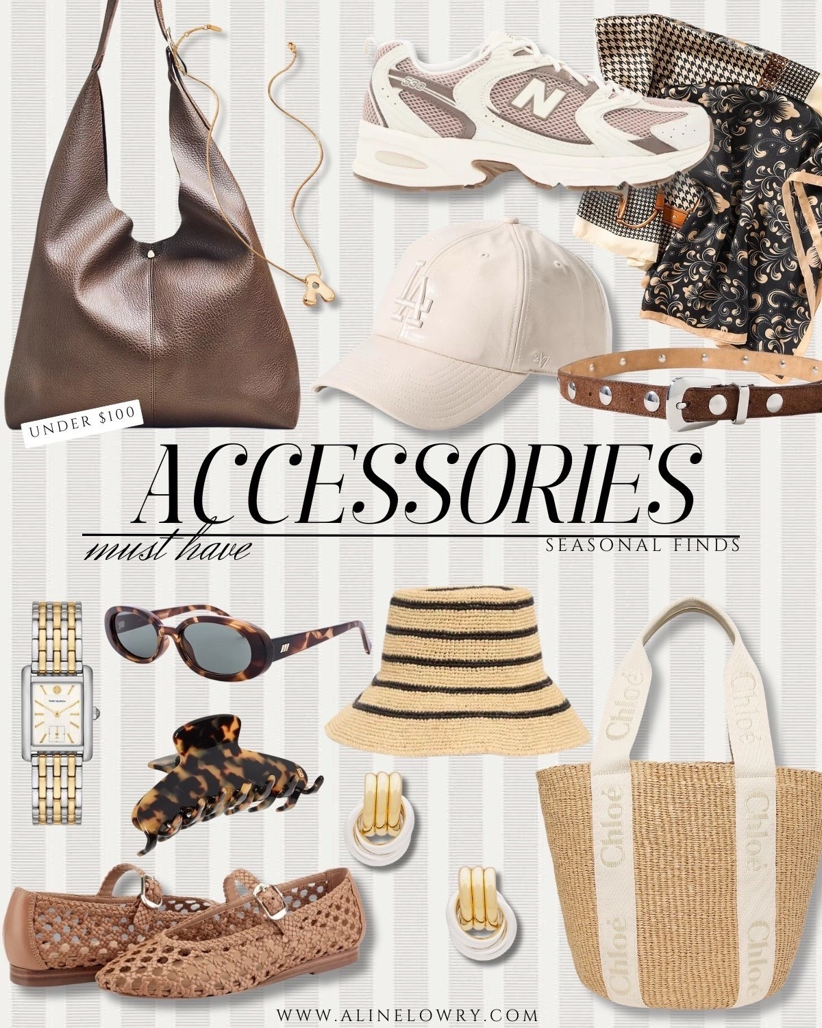 Accessories must have - tote bags, hats, sneakers, necklaces, belts, scarves, watches, sunglasses, claw clips, Mary Jane flats, earrings, straw hats straw bags 

#LTKU #LTKgrwm #LTKootd