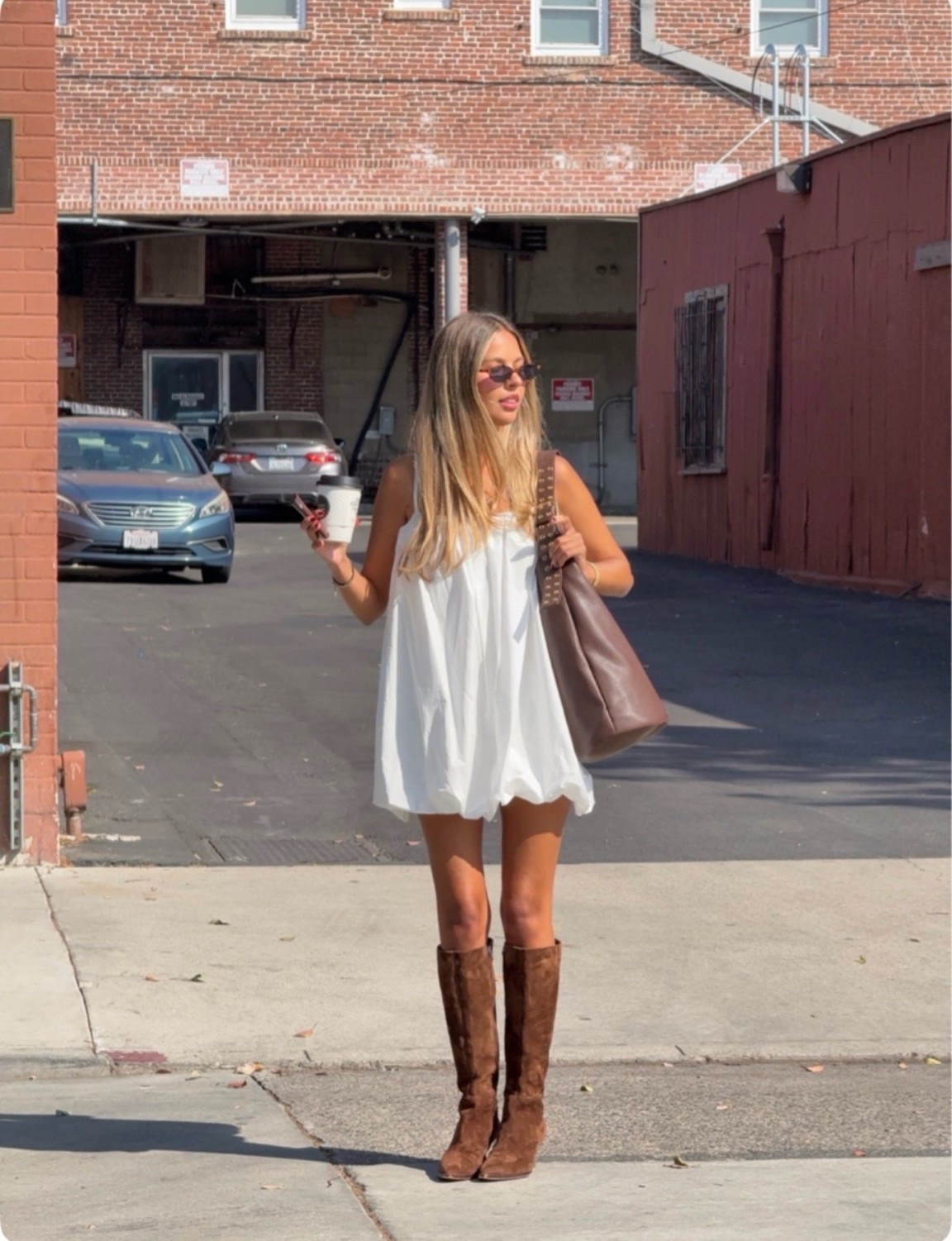 Fav dolce vita boots + bubble dress