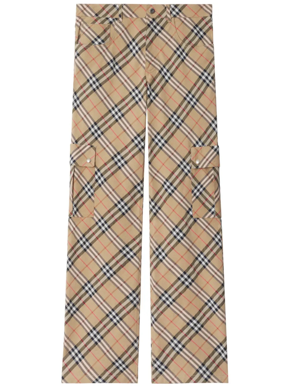 Burberry Checked Cargo Pants | Neutrals | FARFETCH UK | Farfetch Global