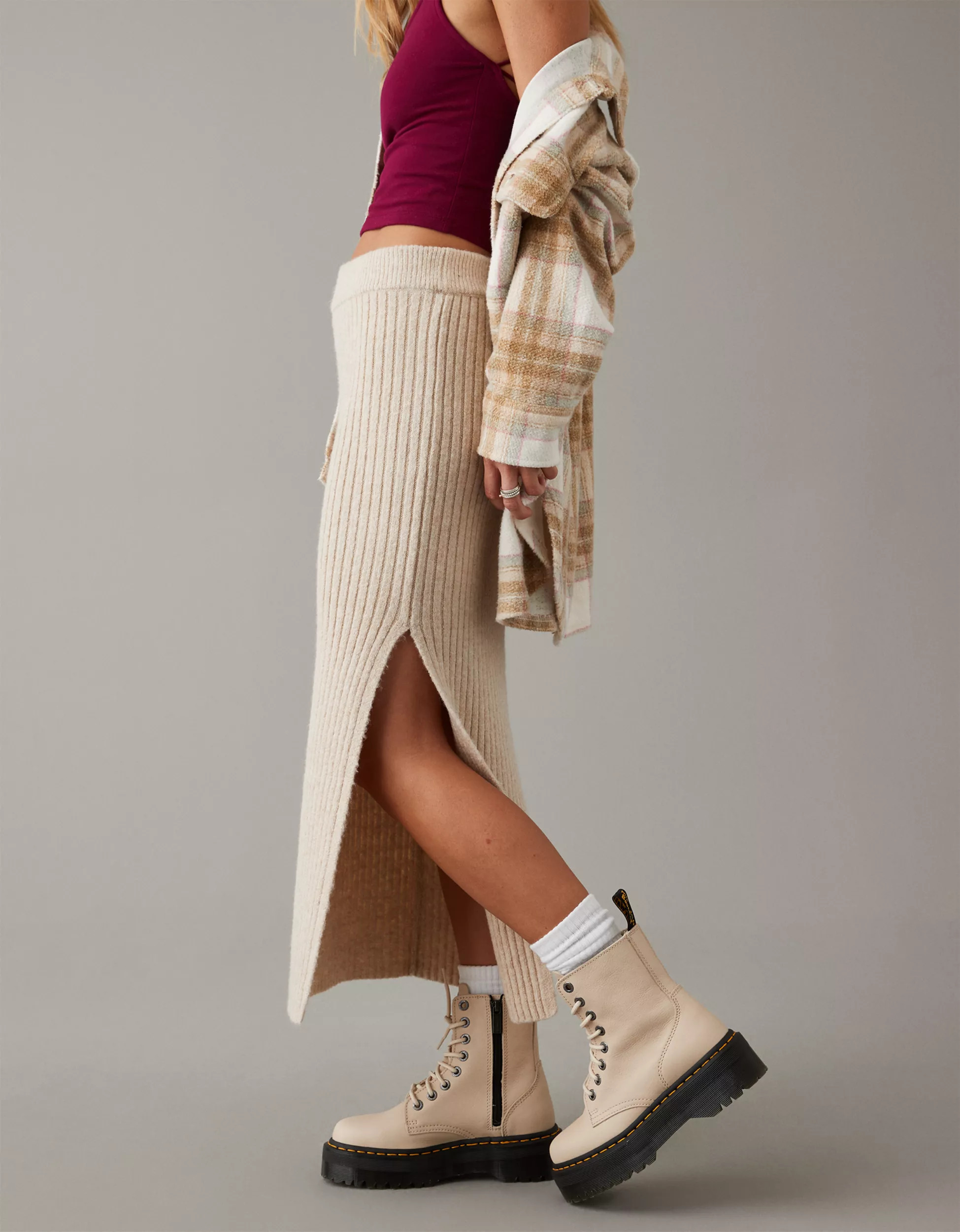 AE Ribbed Midi Sweater Skirt | American Eagle Outfitters (US & CA)