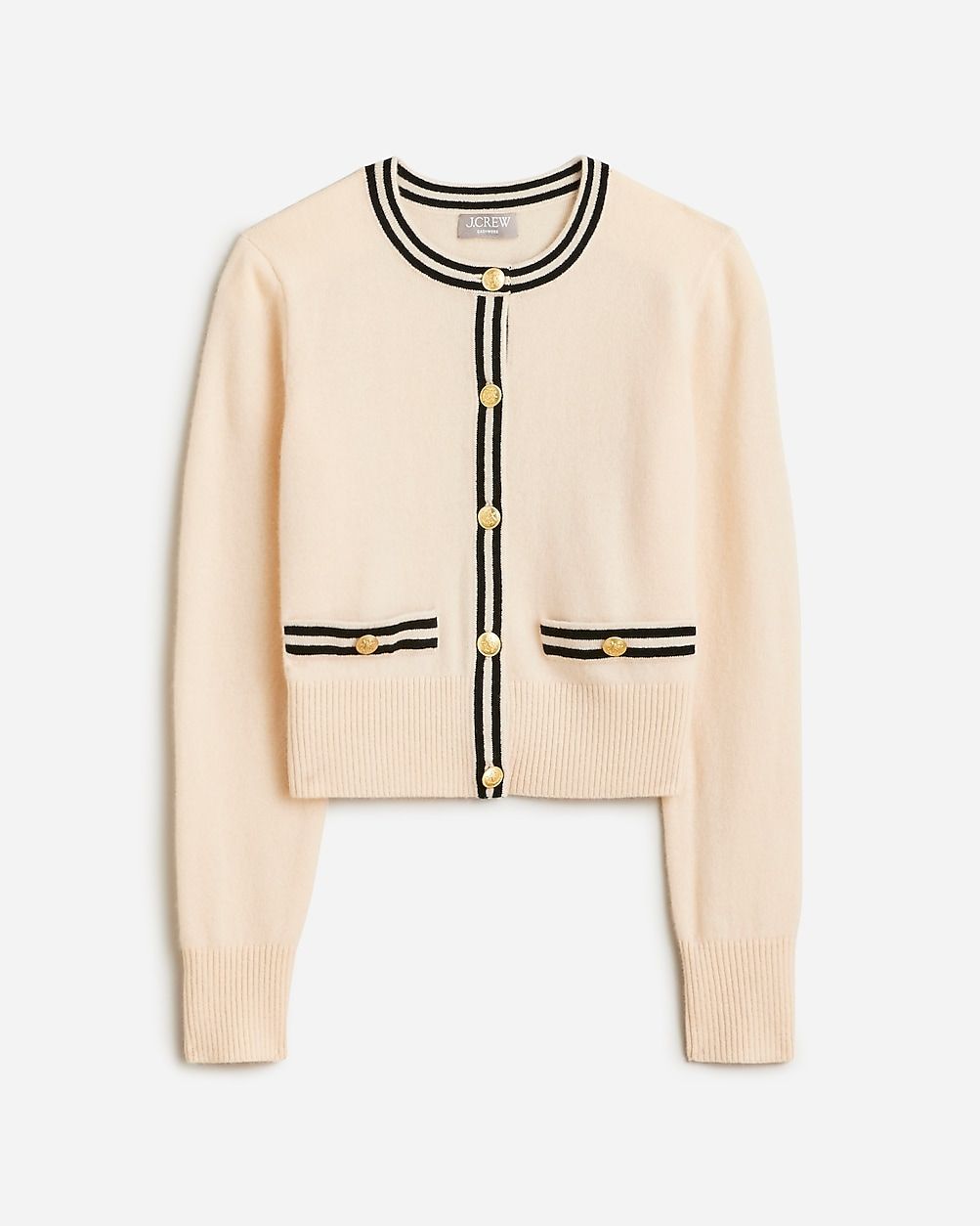 Cashmere sweater lady jacket with contrast trim | J.Crew US