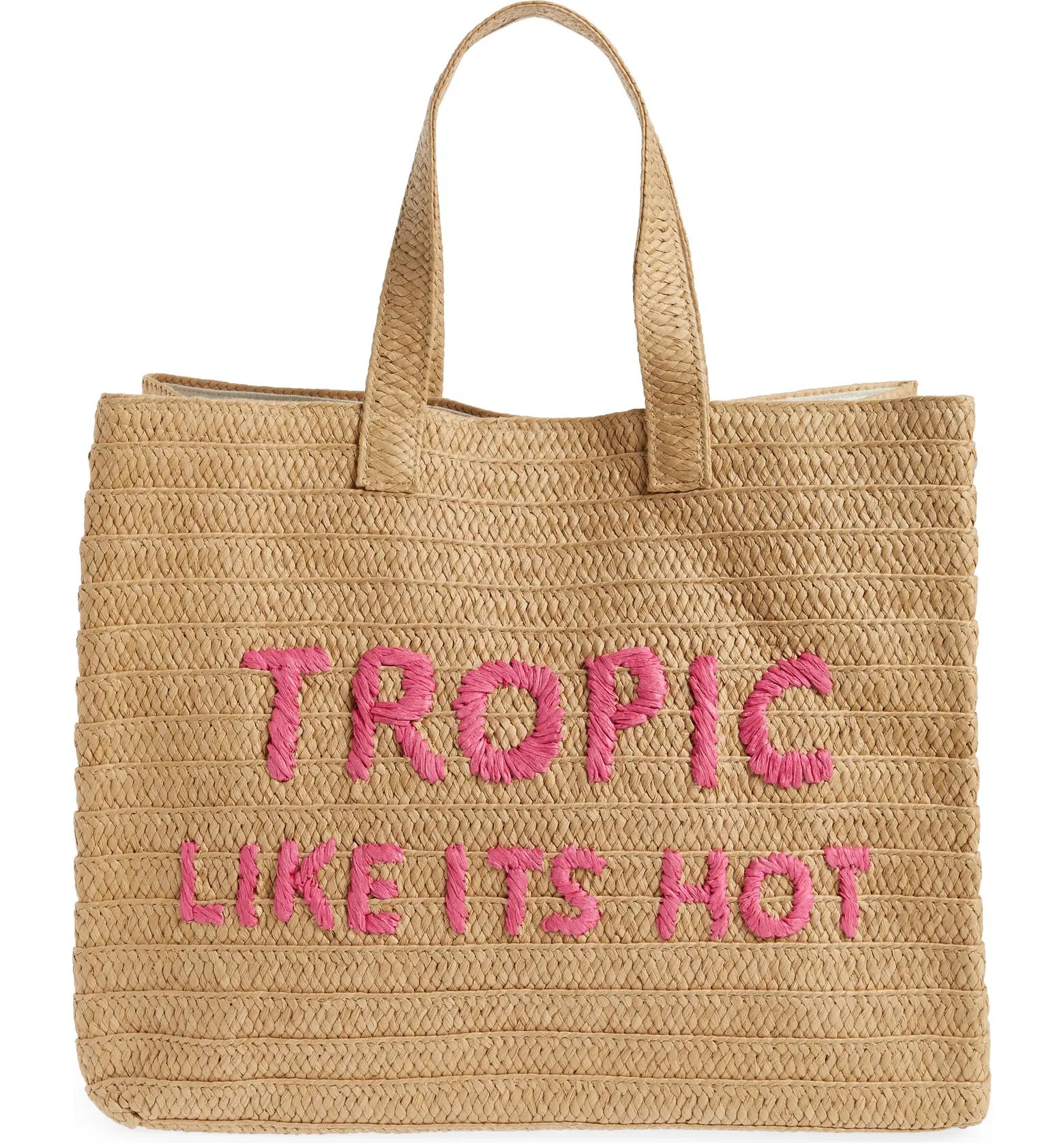 btb Los Angeles Tropic Like Its Hot Straw Tote | Nordstrom | Nordstrom