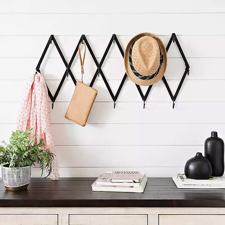 Black Metal Accordion Multi Wall Hooks | Kirkland's Home