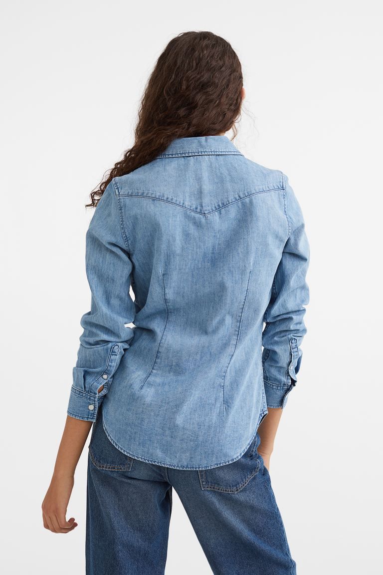 Slim-fit denim shirt | H&M (UK, MY, IN, SG, PH, TW, HK)