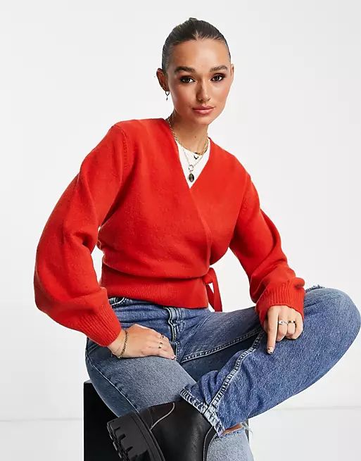 & Other Stories wool blend knit cardigan in red | ASOS (Global)