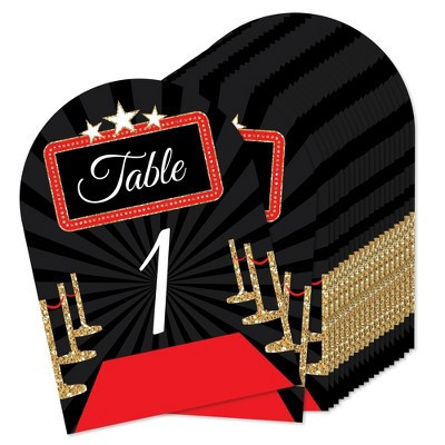 Big Dot of Happiness Red Carpet - Movie Night Party Double-Sided 5 x 7 inches Cards - Table Numbers - 1-20 | Target