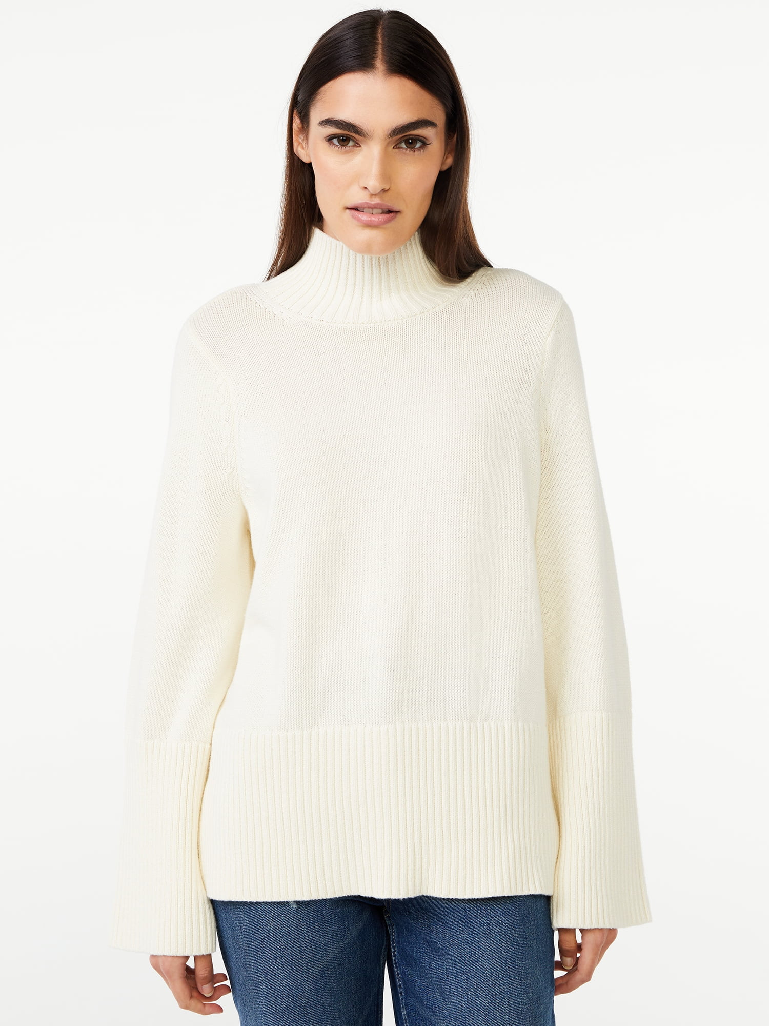Free Assembly Women’s Tall Rib Turtleneck Sweater - Walmart.com | Walmart (US)