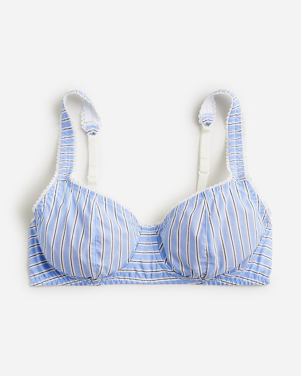 Cotton poplin sleep bra in stripe | J. Crew US