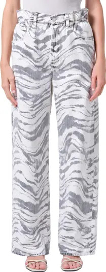 Lyonne Print Wide Leg Jeans | Nordstrom