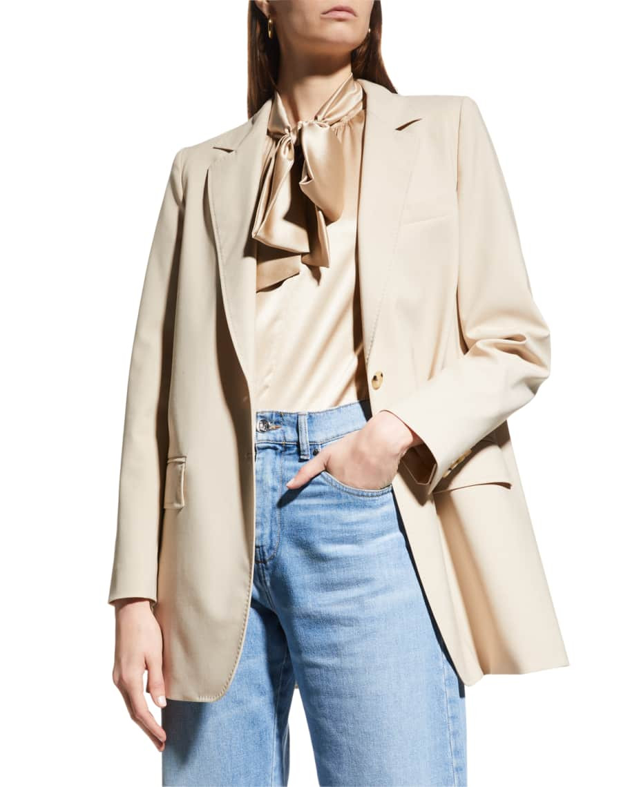 Max Mara Anta Single-Breasted Wool Blazer | Neiman Marcus