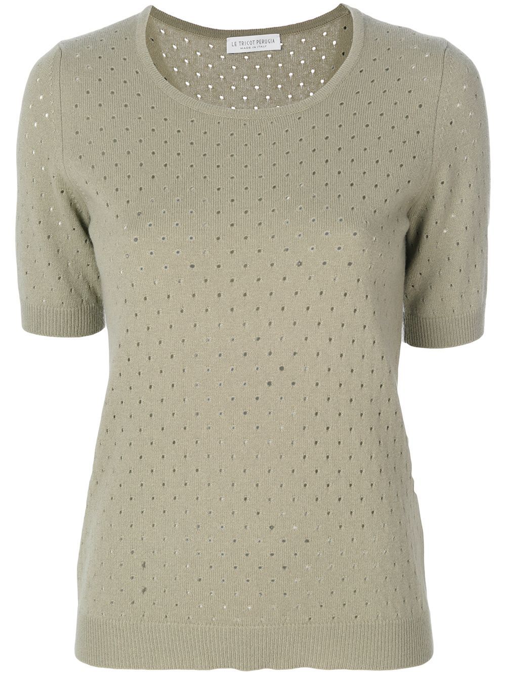 Le Tricot Perugia punch hole knit top - Green | FarFetch Global