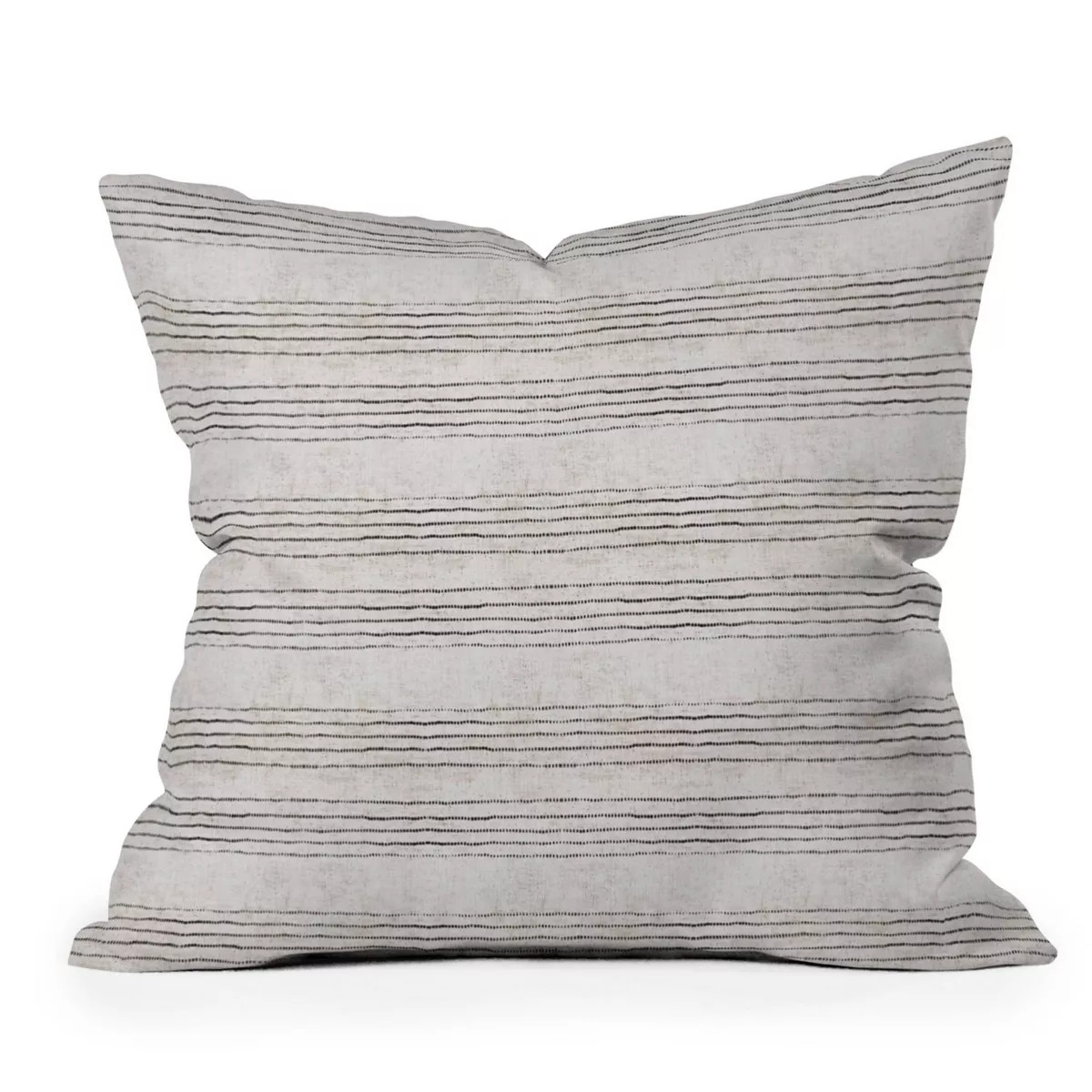 26" x 26" Holli Zollinger Linen Stripe Rustic Outdoor Throw Pillow Black/White - Deny Designs: UV... | Target
