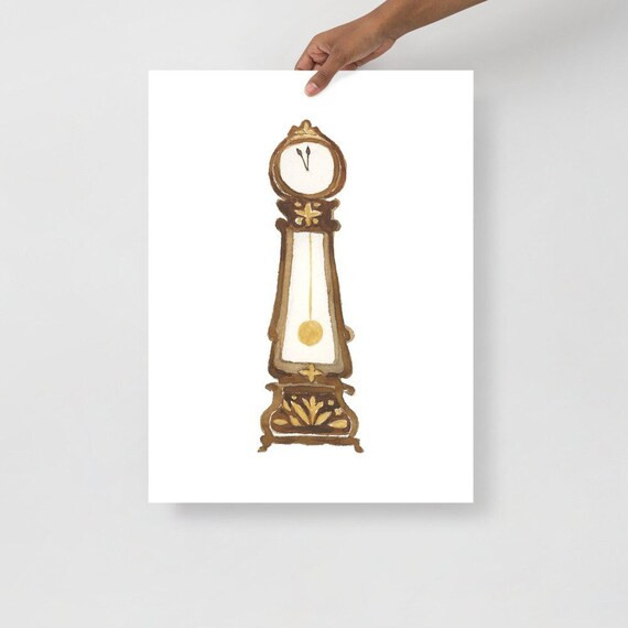 The Nutcracker's Grandfather Clock Watercolor Art Print | Etsy (US)