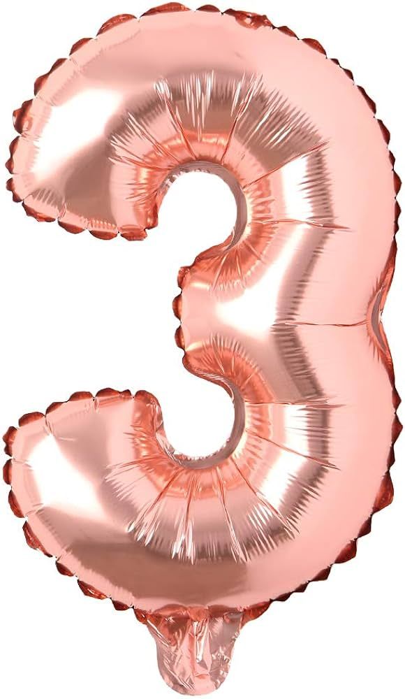 16" inch Single Rose Gold Alphabet Letter number Balloons Aluminum Hanging Foil Film Balloon Wedd... | Amazon (US)