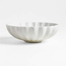 French Kitchen Marble White Scalloped Serving Bowl + Reviews | Crate & Barrel | Crate & Barrel