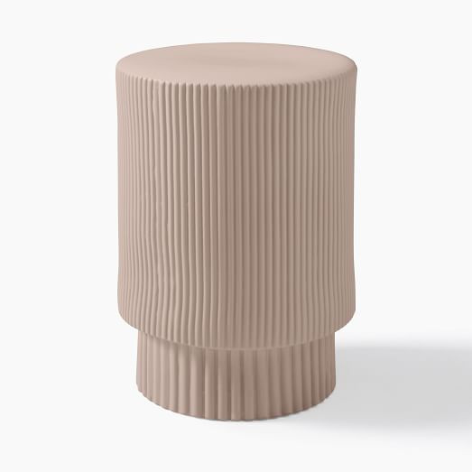 Fluted Ceramic Indoor/Outdoor Side Table (13"–16") | West Elm (US)