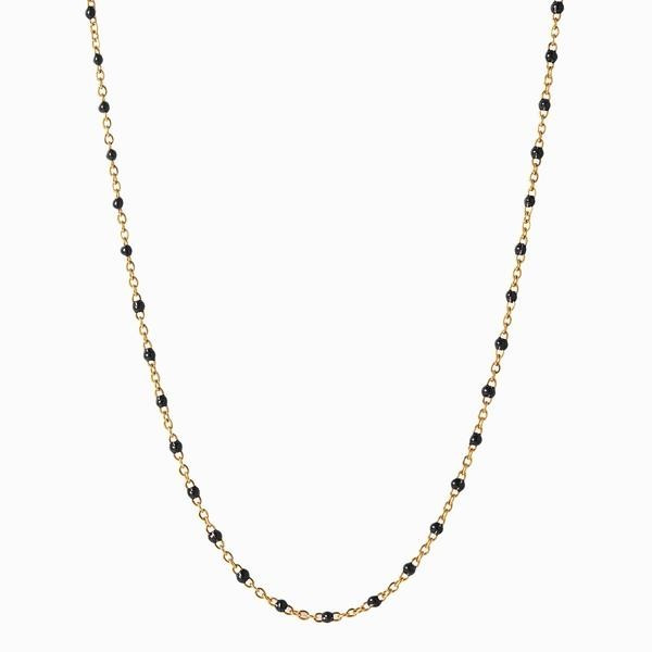 Black Beaded Enamel Necklace | Awe Inspired