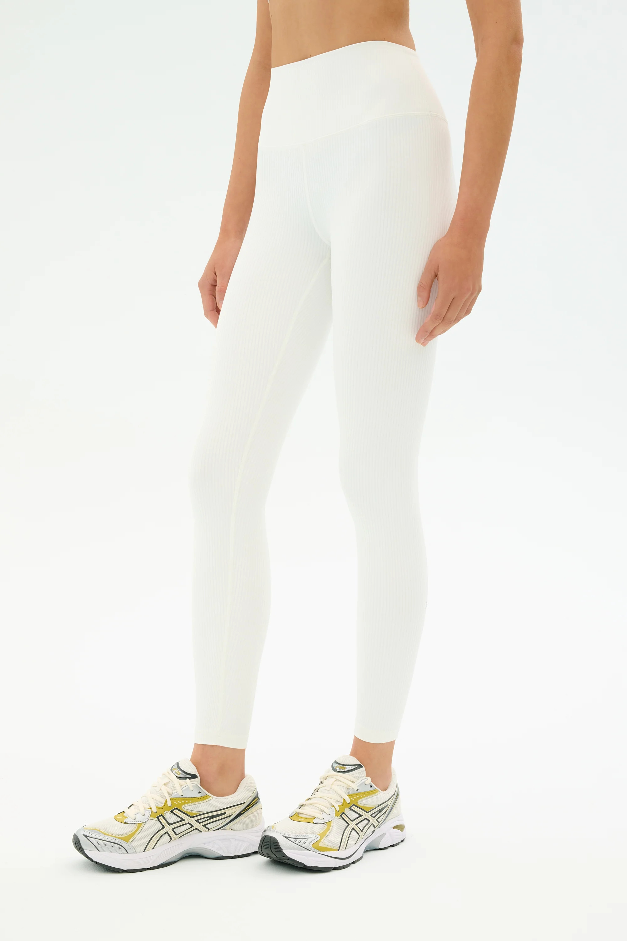 Airweight Rib High Waist 7/8 - White | Splits59.com