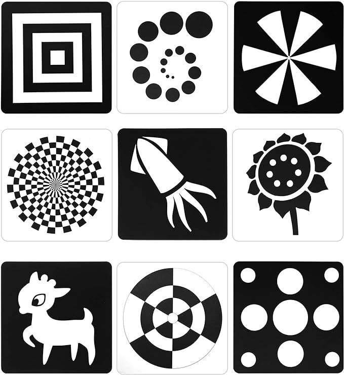 Black White Flash Cards for Infants, 48 Pictures 5.5 x 5.5 Inch Designed Contrast Cards for Newbo... | Amazon (US)